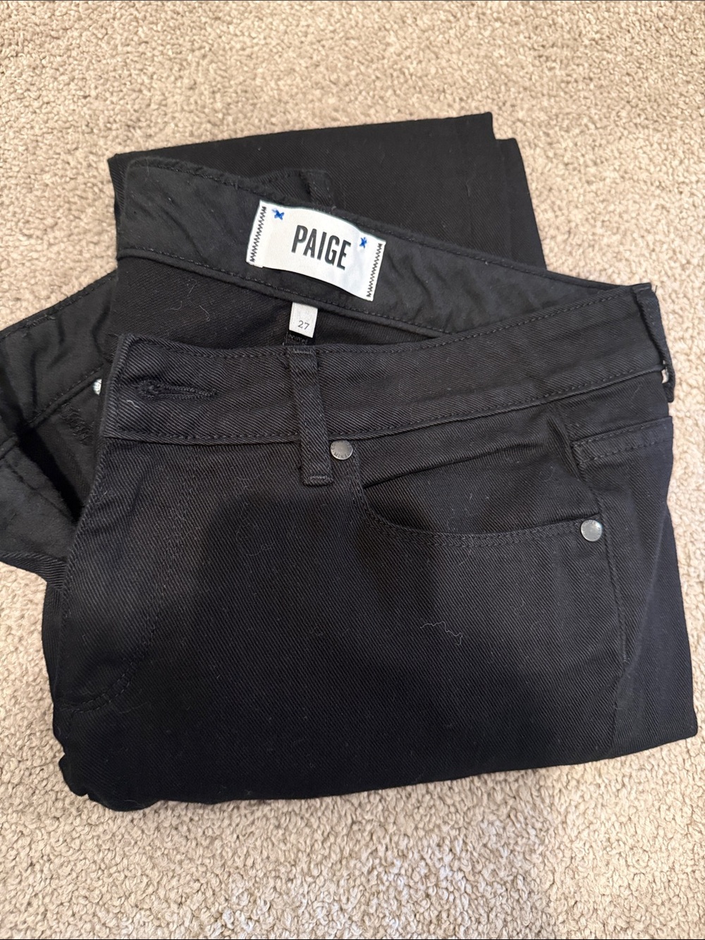 Paige Jimmy Jimmy Skinny 27 Black Midrise Jeans Sheer Panels